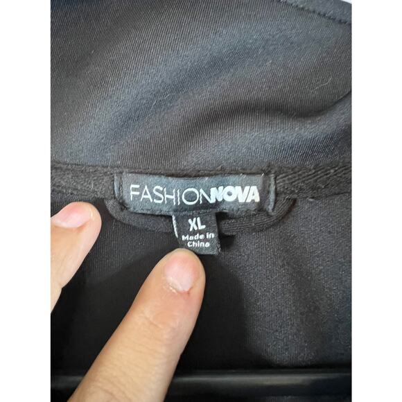 Fashion Nova Womens Black Tracksuit Jacket Size XL - Picture 2 of 4